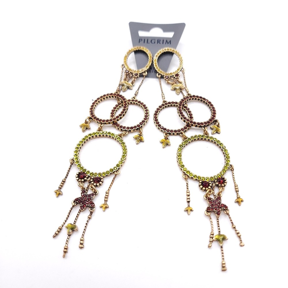 Pilgrim Swarovski‎ Chandelier Earrings 5.5in